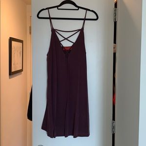 Maroon flowy mini dress